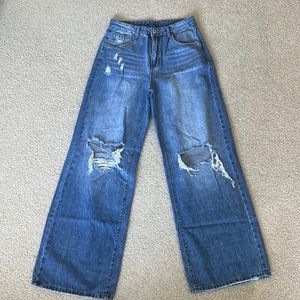 Ripped Wide Leg Jeans